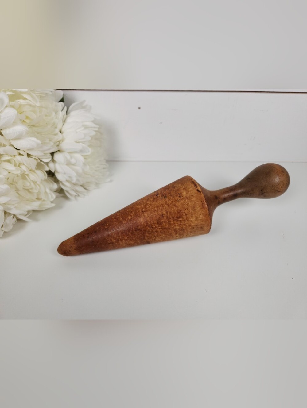 Antique/Vintage Wood Pestle Cone Shaped | Primitive Farmhouse | Wood Masher